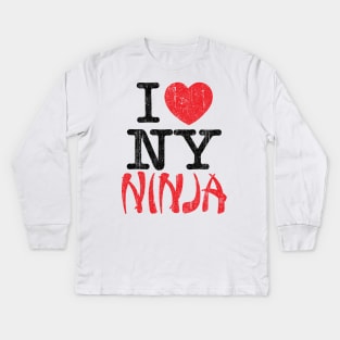 I Love New York Ninja Kids Long Sleeve T-Shirt